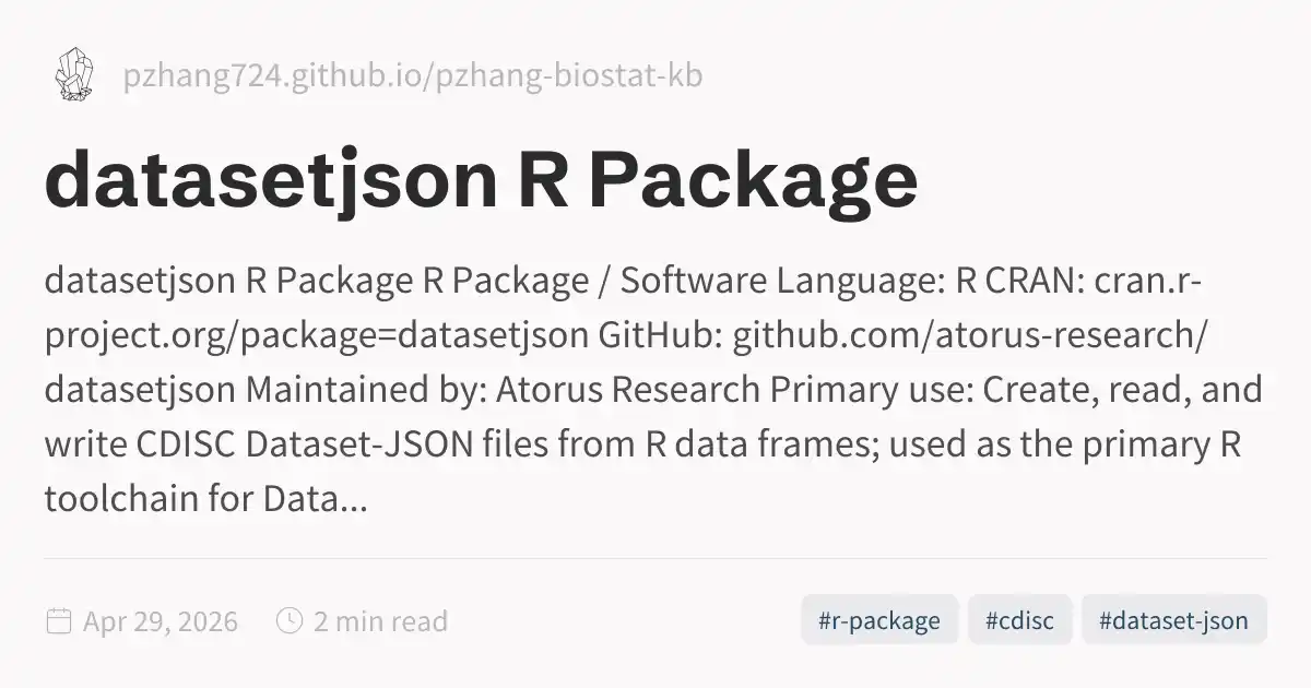 Github R Package Ridge datasetjson R Package