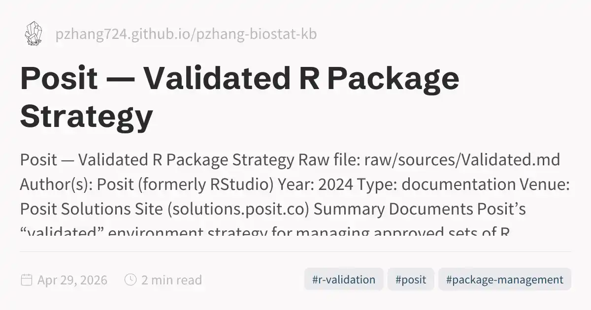 Posit — Validated R Package Strategy
