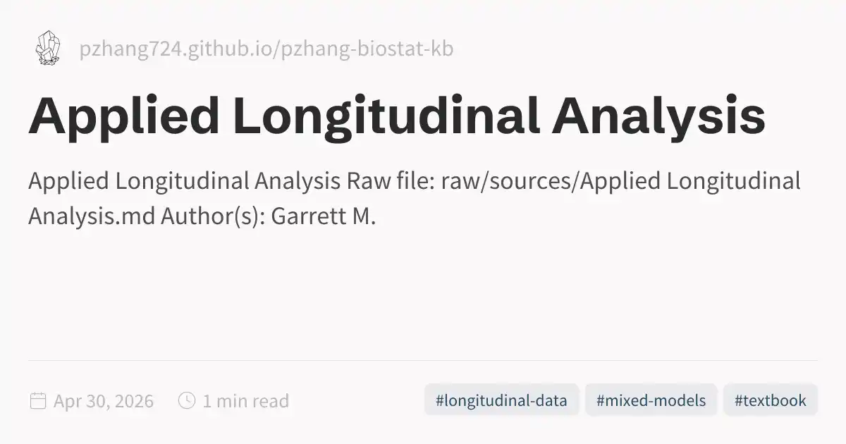 Applied Longitudinal Analysis